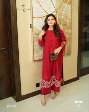 AIRA AIRA deep red marina embroidered two piece